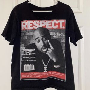 Faded Tupac cutoff oversized tee